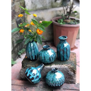 LỌ HOA MIỆNG TRÒN MEN HỎA BIẾN