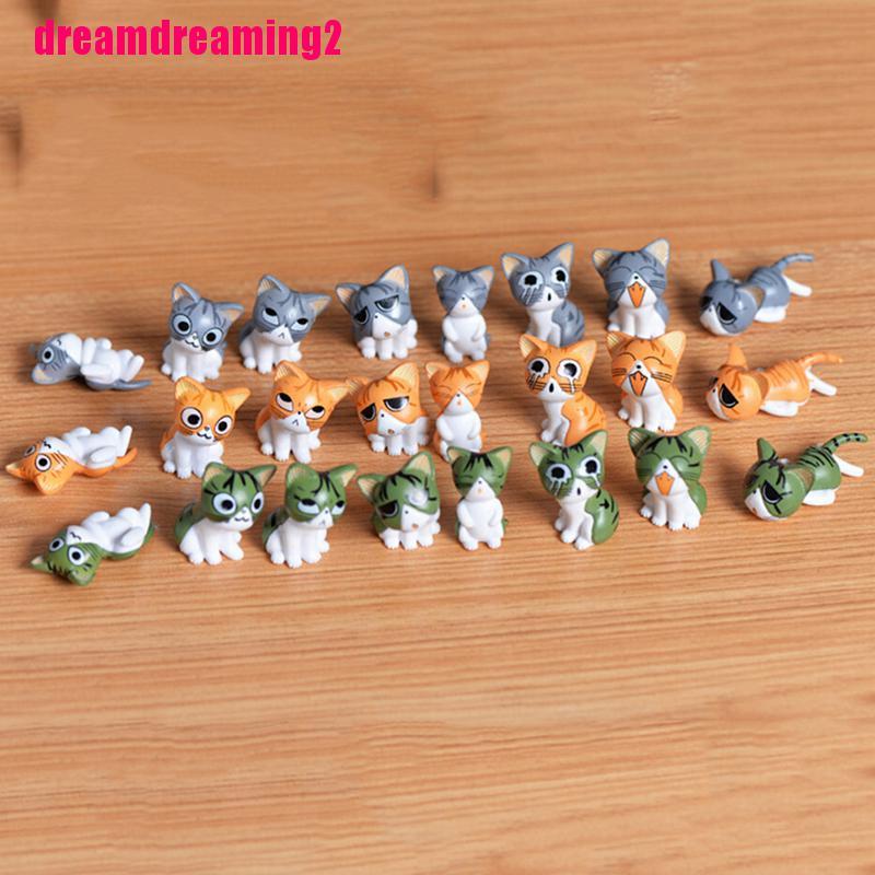 Bộ 8 Mô Hình Mèo Dễ Thương Cho Sân Vườn