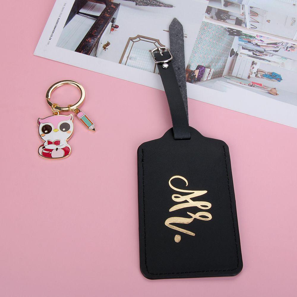 Thẻ Đeo Hành Lý Bằng Da In Chữ Mr &amp; Mrs Tiện Dụng