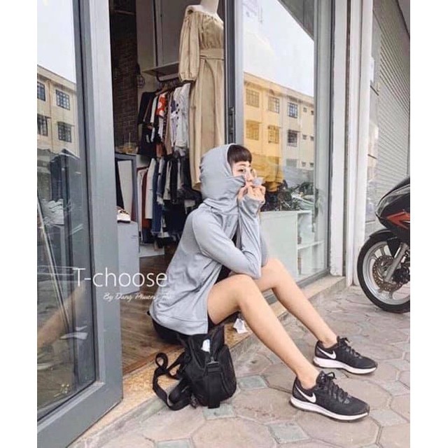 Áo chống nắng thông hoi túi cuộn - Vải Nhập