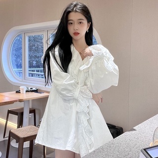 Váy bèo cổ chữ v tiểu thư