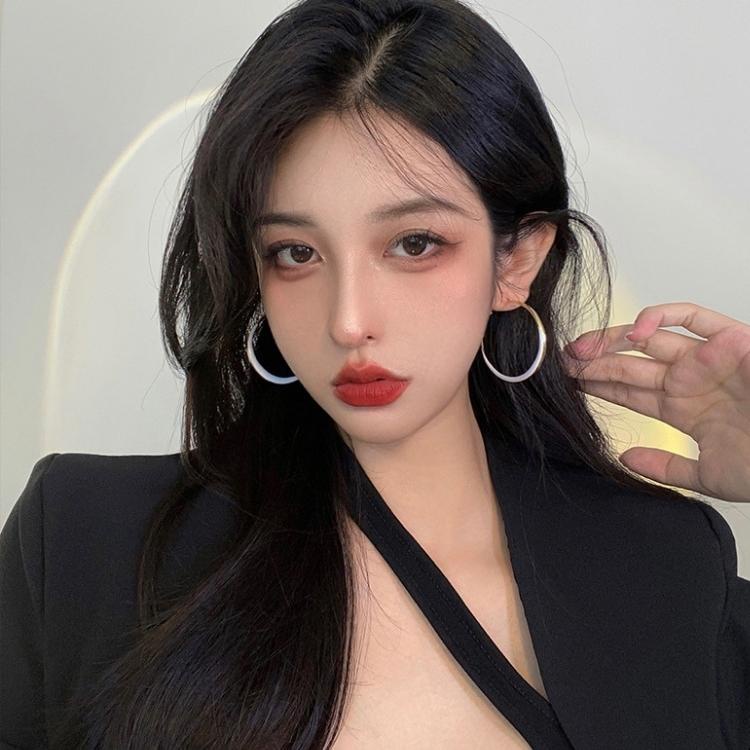 Bông tai nữ khuyên tròn nhiều kích thước bền màu không gỉ 489