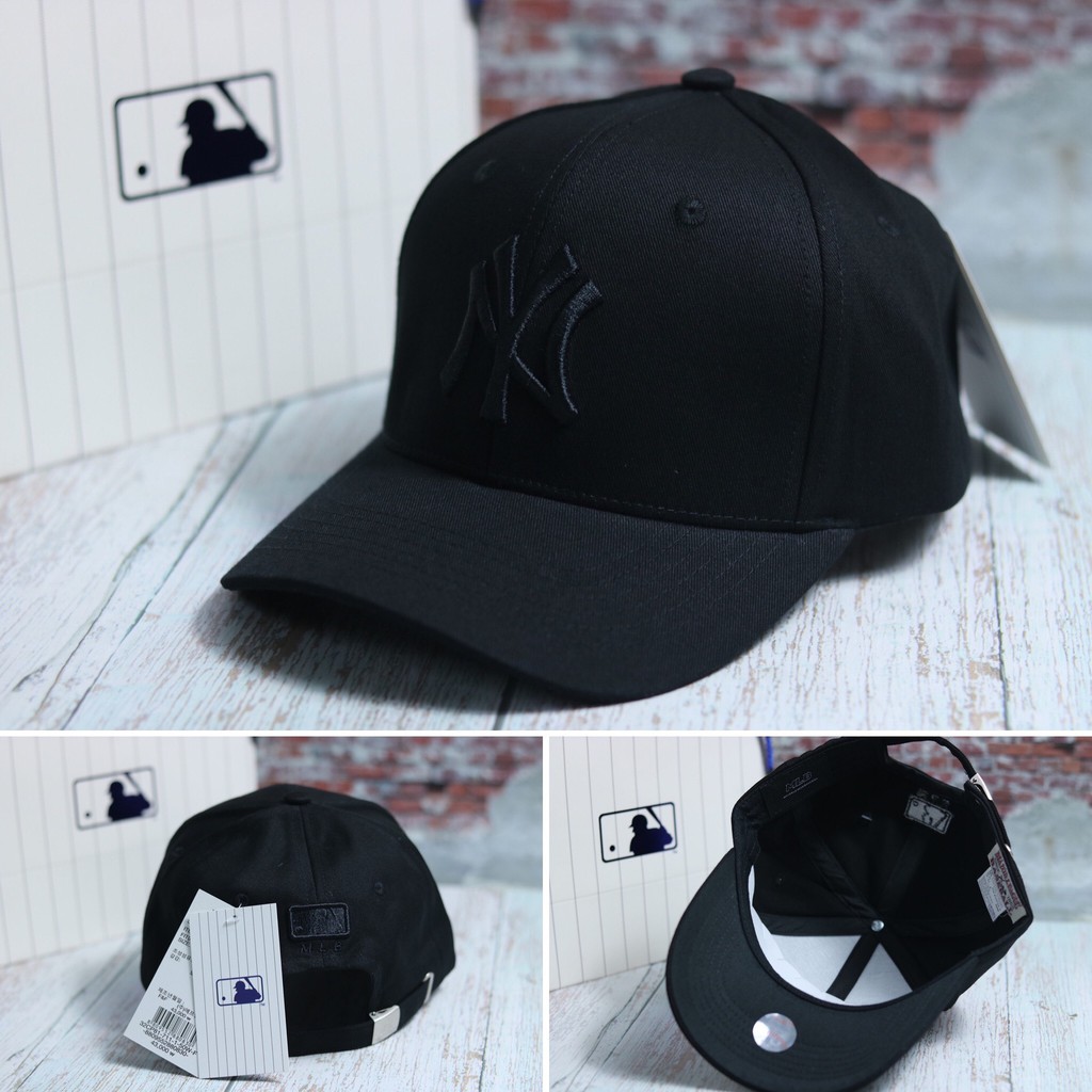 Mũ lưỡi trai MLB, Nón kết 2 màu trắng đen free size [Fullbox - tem tag]