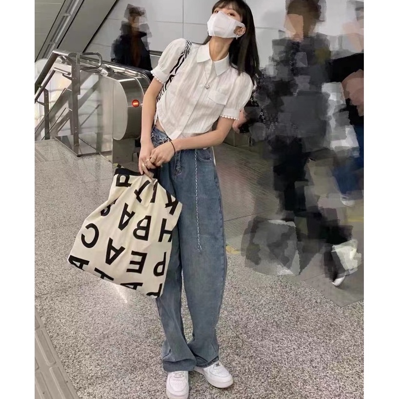 Áo kiểu BH tay phồng ngắn chiết eo phong cách Pháp thời trang 2022 cho nữ