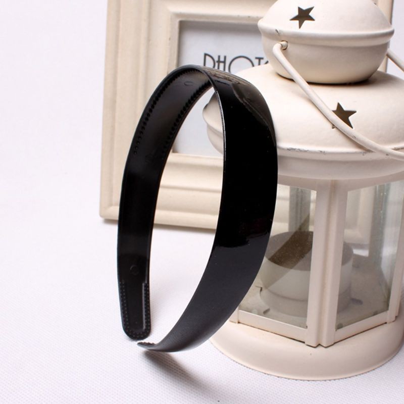 Set 10 băng đô cài tóc bản to mặt trơn bằng nhựa DIY dành cho nữ