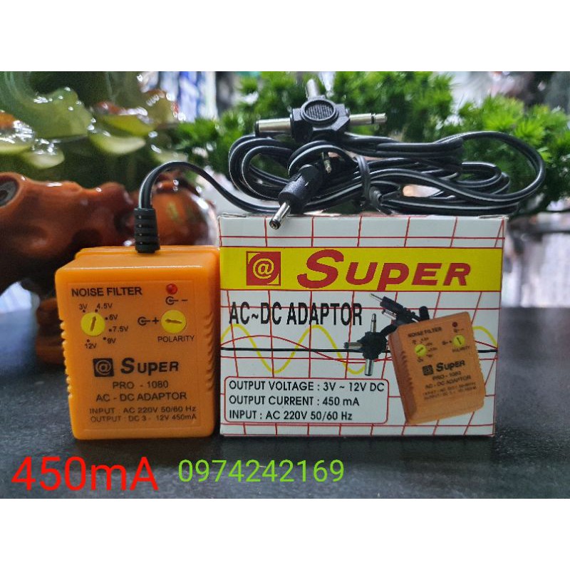 Bộ chuyển nguồn  AdaptorSuper 3v 5v 9v 12v 13.5v 450mA----1000mA