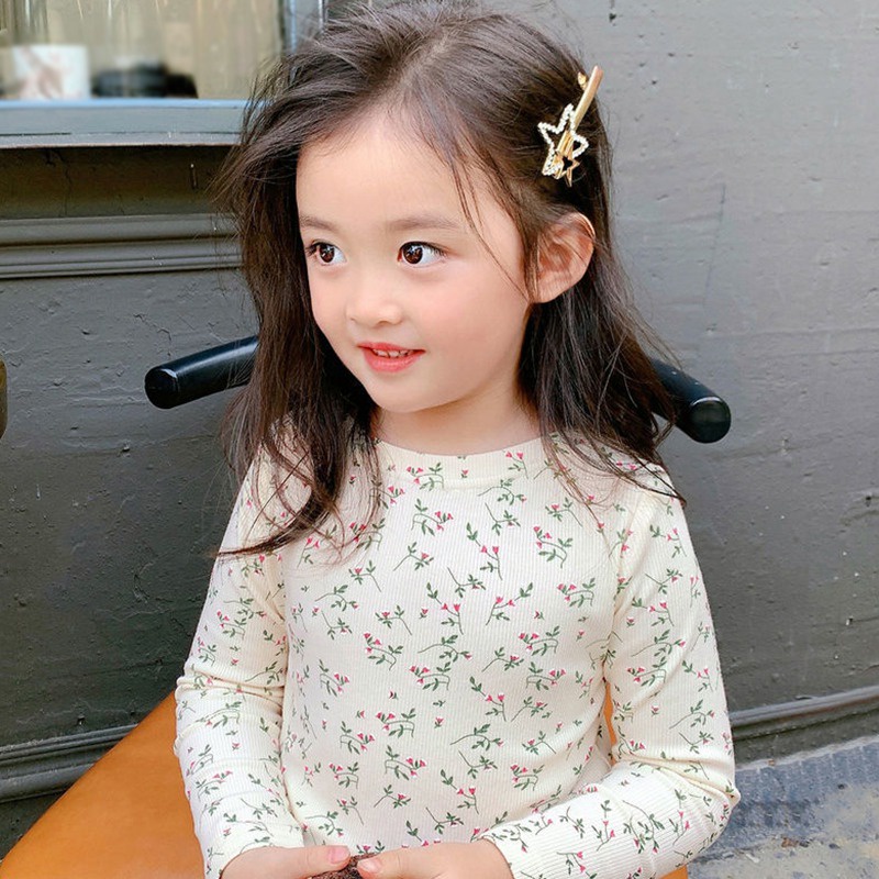 Áo thun dài tay cổ tròn cho bé gái