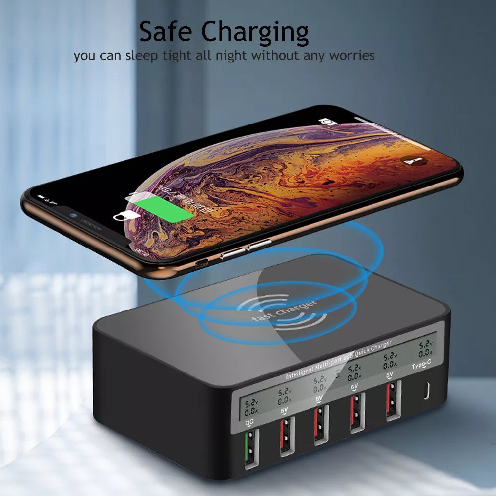 Sạc báo dòng 818F hỗ trợ sạc không dây (6 cổng)