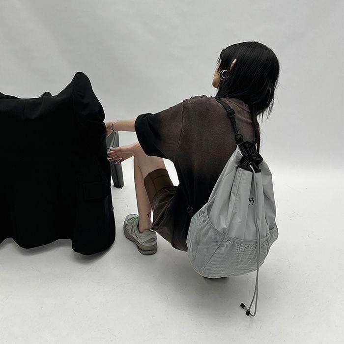 Meiyu Faykon Ba Lô Chính Hãng Vải Lưới Nylon Ba Chiều Màu Xám In Họa Tiết Không Gian Có Sức Chứa Lớn