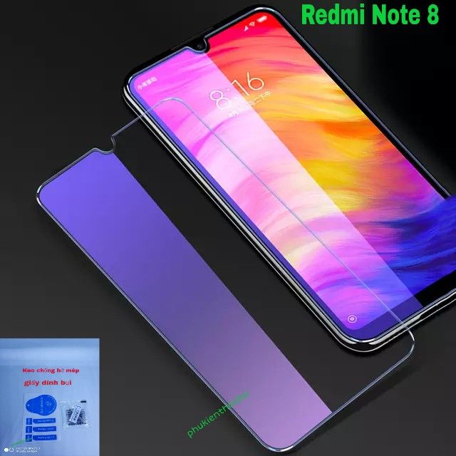 Cường lực Redmi Note 8 / Note 8 Pro / Note 9s / Note 10 / 10 ProTím chống tia UV hại mắt ( tặng keo mép )