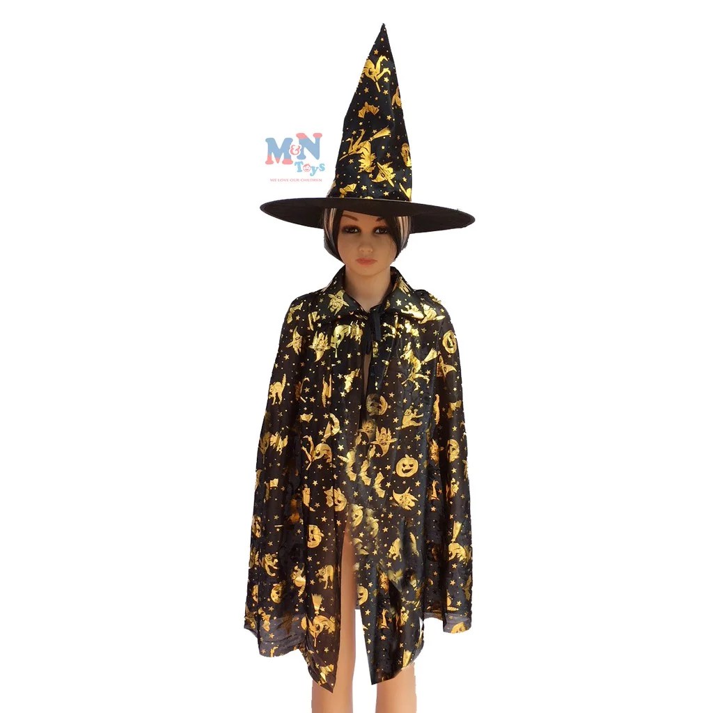Mũ phù thủy 2 lớp dày dặn dùng hóa trang halloween cho trẻ em và người lớn