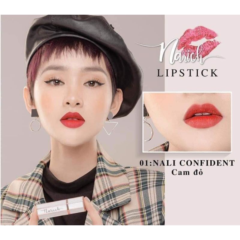 SON_NARICH_LIPTICK [đỏ cam , đỏ nhung , cam đất, hồng đất]