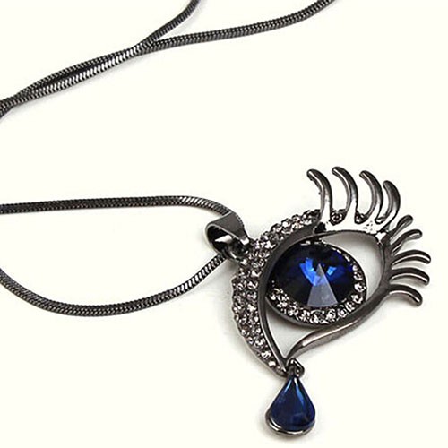 Dây chuyền hợp kim mặt hình đôi mắt đính đá độc đáo
