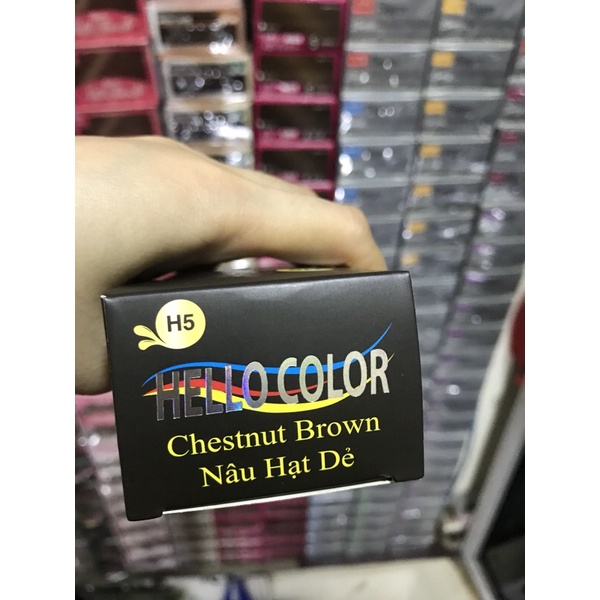 Nhuộm tóc hello color phủ bạc, nhuộm tóc thảo dược bền màu, dưỡng bóng tóc all màu 60g*2