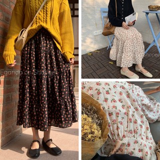 Chân váy hoa nhí, Chân váy hoa nhí 3 tầng ulzzang siêu xinh (ảnh thật)[EGANDA]