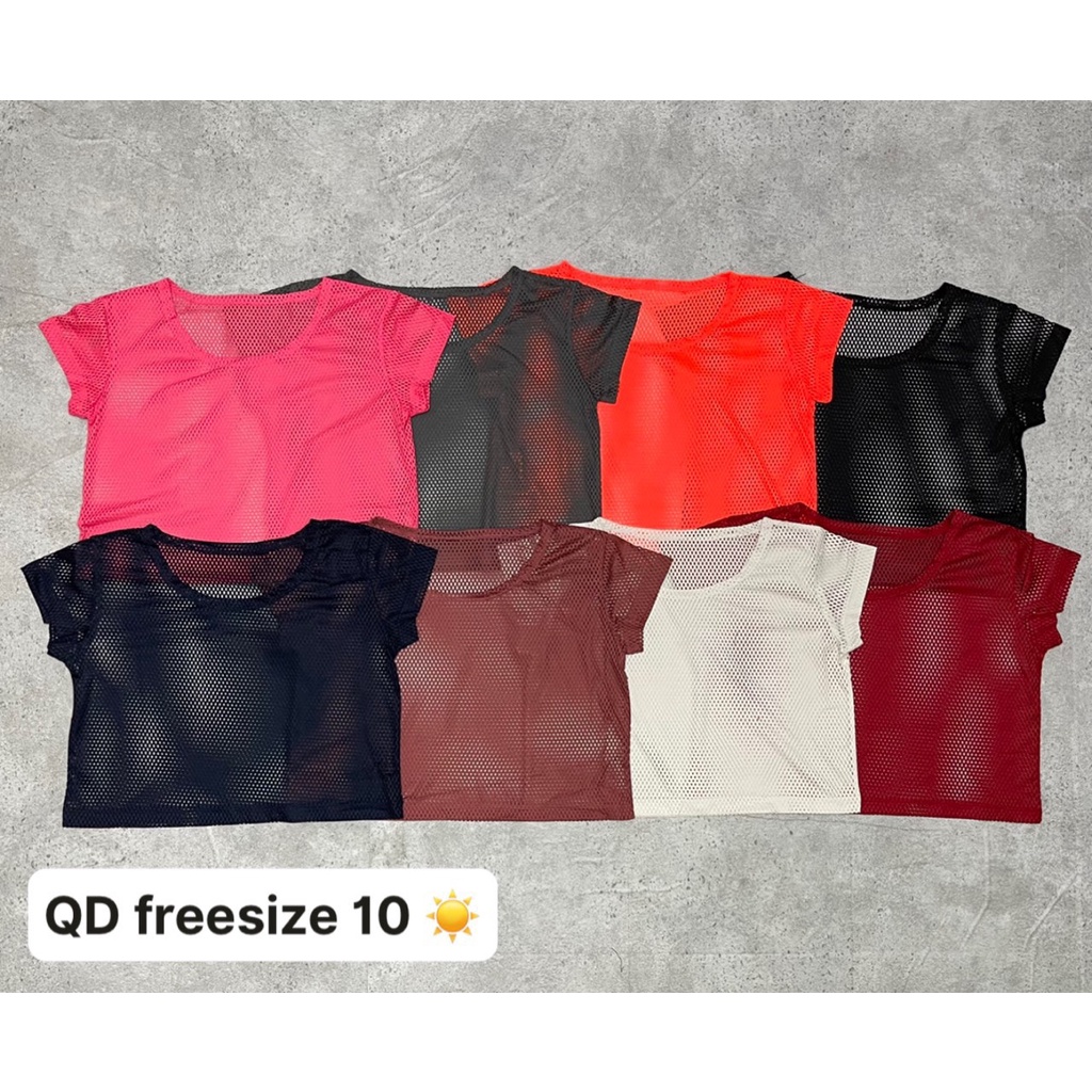 Áo croptop lưới mặc ngoài tập thể thao, gym, yoga