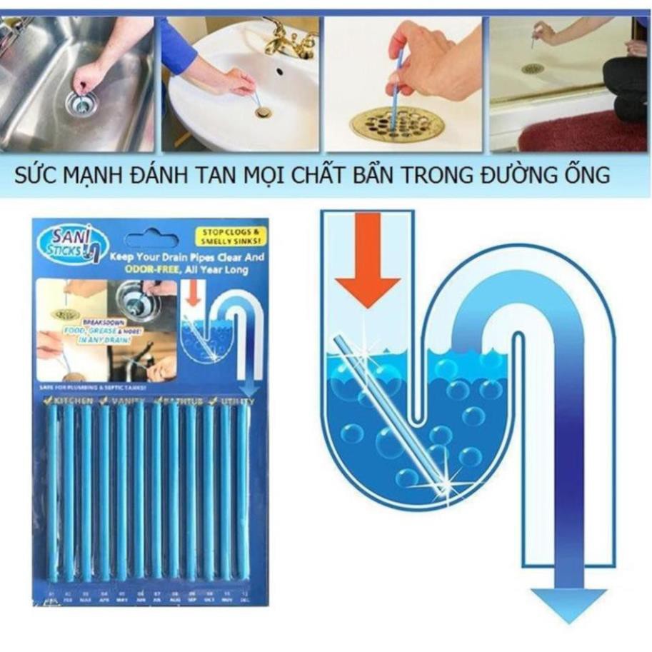 sỉ, lẻ Vỉ 12 que thông tắc khử mùi cống - bồn cầu - bồn rửa mặt KamiHome