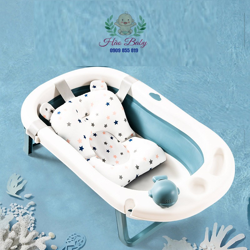 Chậu Tắm Gấp Gọn Kèm Phao Tắm Cao Cấp Tiện Dụng Cho Bé Yêu