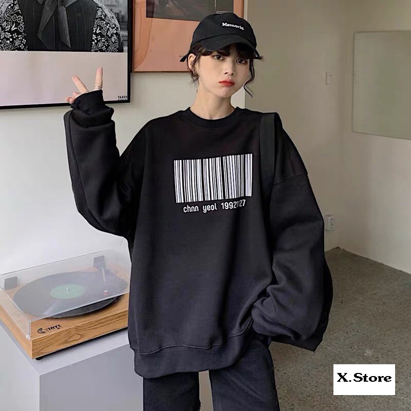 Áo SWEATER nỉ bông unisex Mã Vạch Daski , Áo nỉ dài tay phong Ulzzang