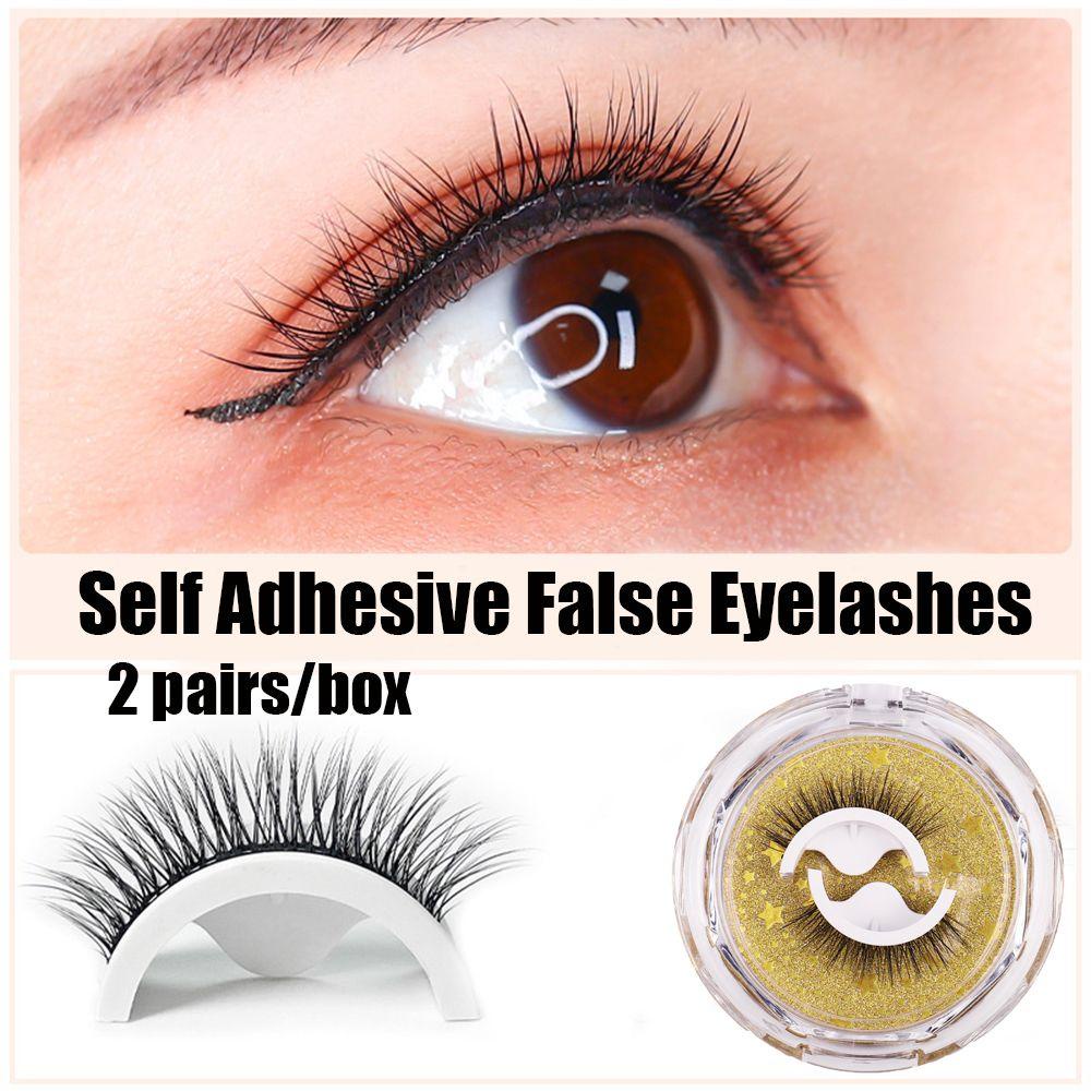 Set 2 Cặp Lông Mi Giả Dày Tự Dính Không Cần Keo Có Thể Tái Sử Dụng