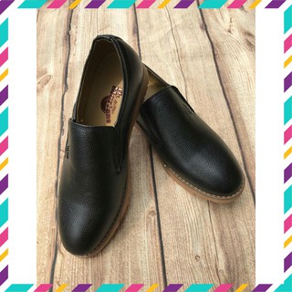 [ SIÊU ĐẸP ] Giầy Đốc Nam Cổ Ngắn Da Trơn Màu Đen | Giày Đốc Nam Giá Rẻ Khâu Viền Đế Siêu Nét