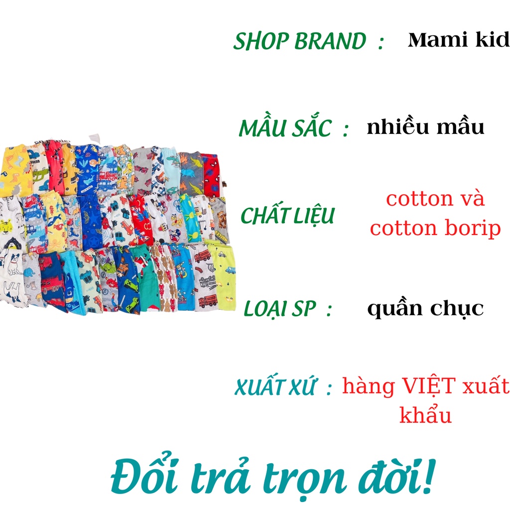 quần chục cho bé chất cotton borip loại 1, hàng dày dặn đẹp, 7-22kg Mamikid