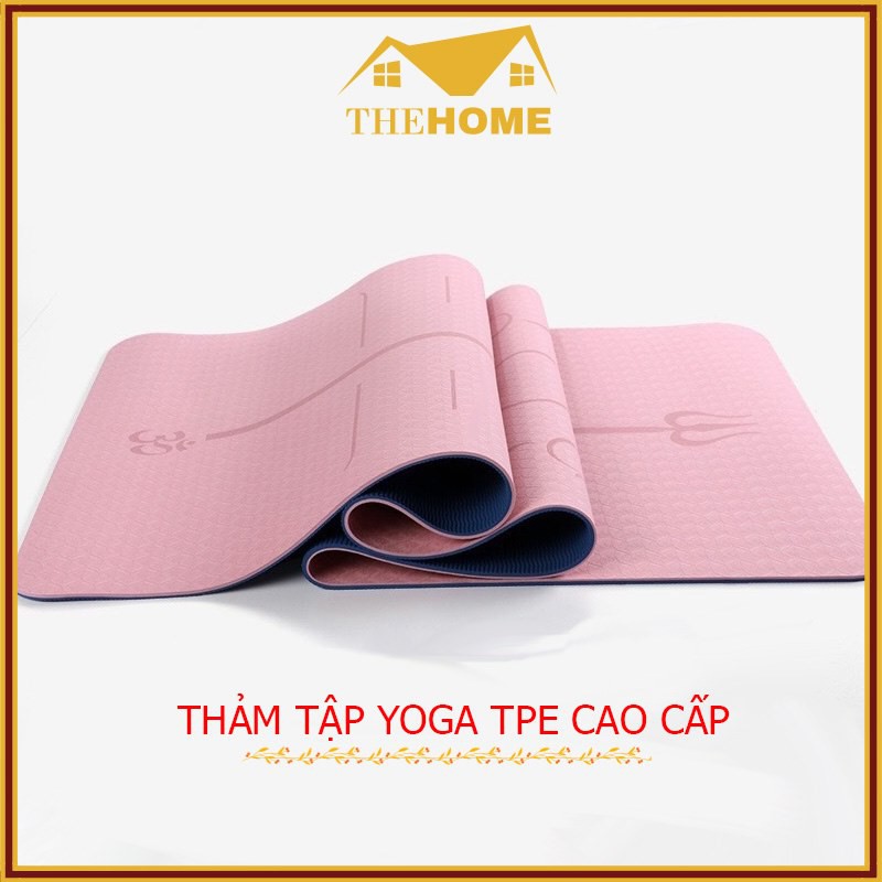 Thảm Tập Yoga 2 Lớp TPE Độ Dày Chuẩn 8mm (KÈM TÚI ĐỰNG), Thảm Tập Gym Chống Trơn Trượt Và Không Thấm Mồ Hôi Cao Cấp.