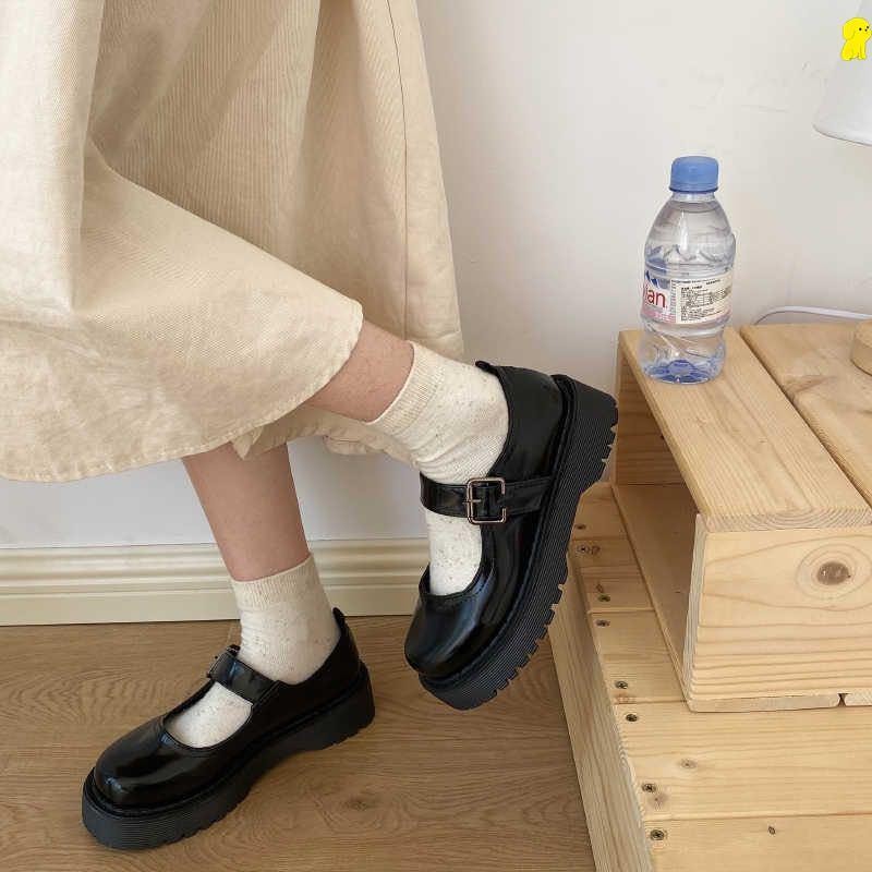 Giày lolita vintage ulzzang đế 5 phân quai ngang khóa cài siêu xinh mã BB01