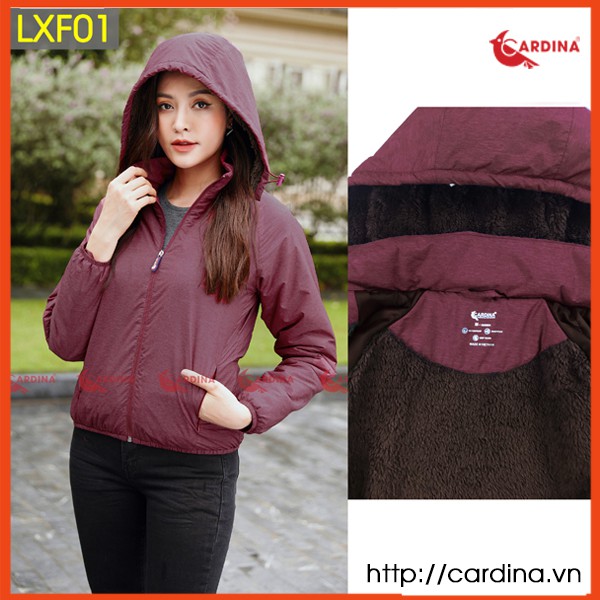 Áo khoác lông cừu nữ CARDINA chất gió xước 2 lớp cao cấp siêu nhẹ siêu ấm LXF. | BigBuy360 - bigbuy360.vn