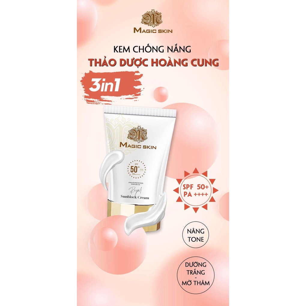 KEM CHỐNG NẮNG MagicSkin Royal Sunblock Cream | 50ml SPF 50+ MỚI