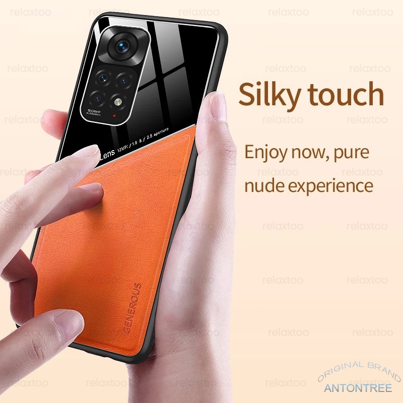 Ốp Điện Thoại Mặt Gương Phối Da Cho Xiaomi Redmi Note 11s 11 Pro 5G