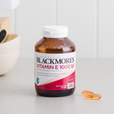 Viên Bổ Sung Vitamin E, Giúp Làm Đẹp Da, Giữ Ẩm, Hỗ Trợ Tim Mạch - Blackmore Natural Vitamin E 1000IU - 30/100 viên