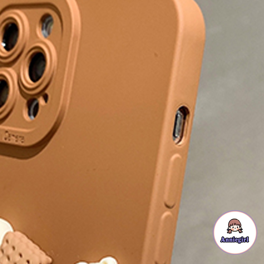 Ốp điện thoại TPU mềm chống sốc họa tiết gấu bánh quy socola 3D cho iPhone 13 12 11 pro max 7 plus | WebRaoVat - webraovat.net.vn
