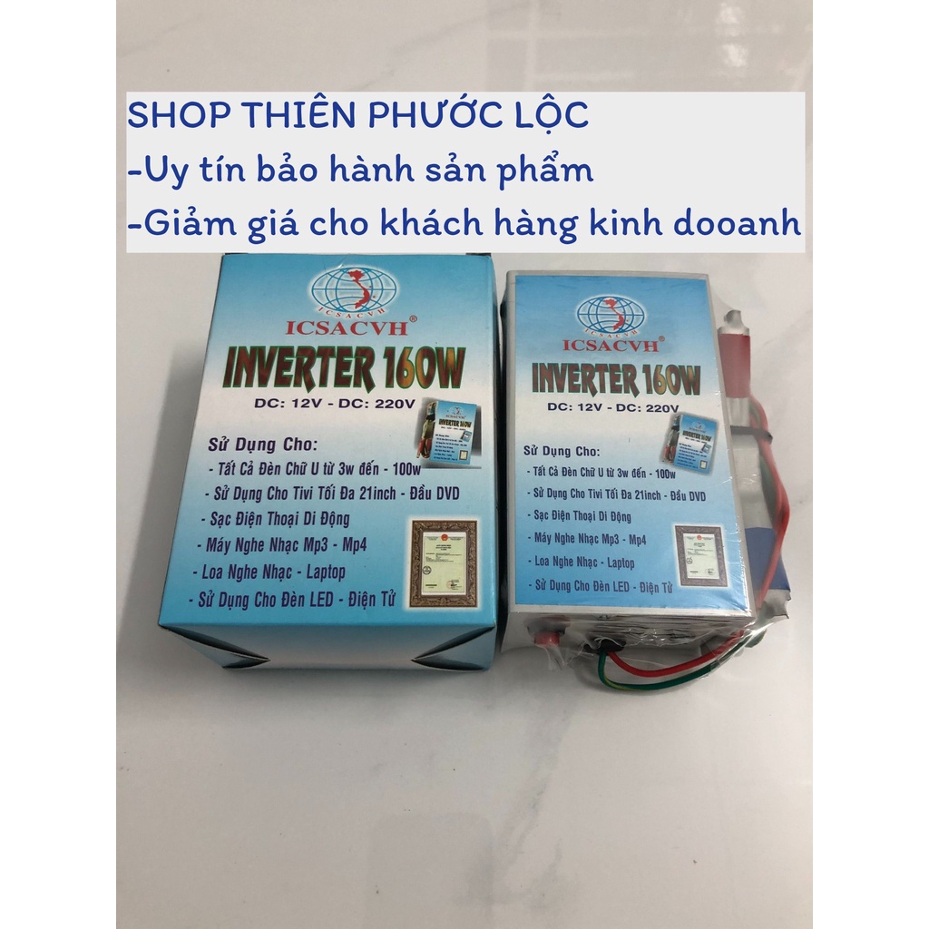 Bộ đảo điện 12v ra 220v -160W