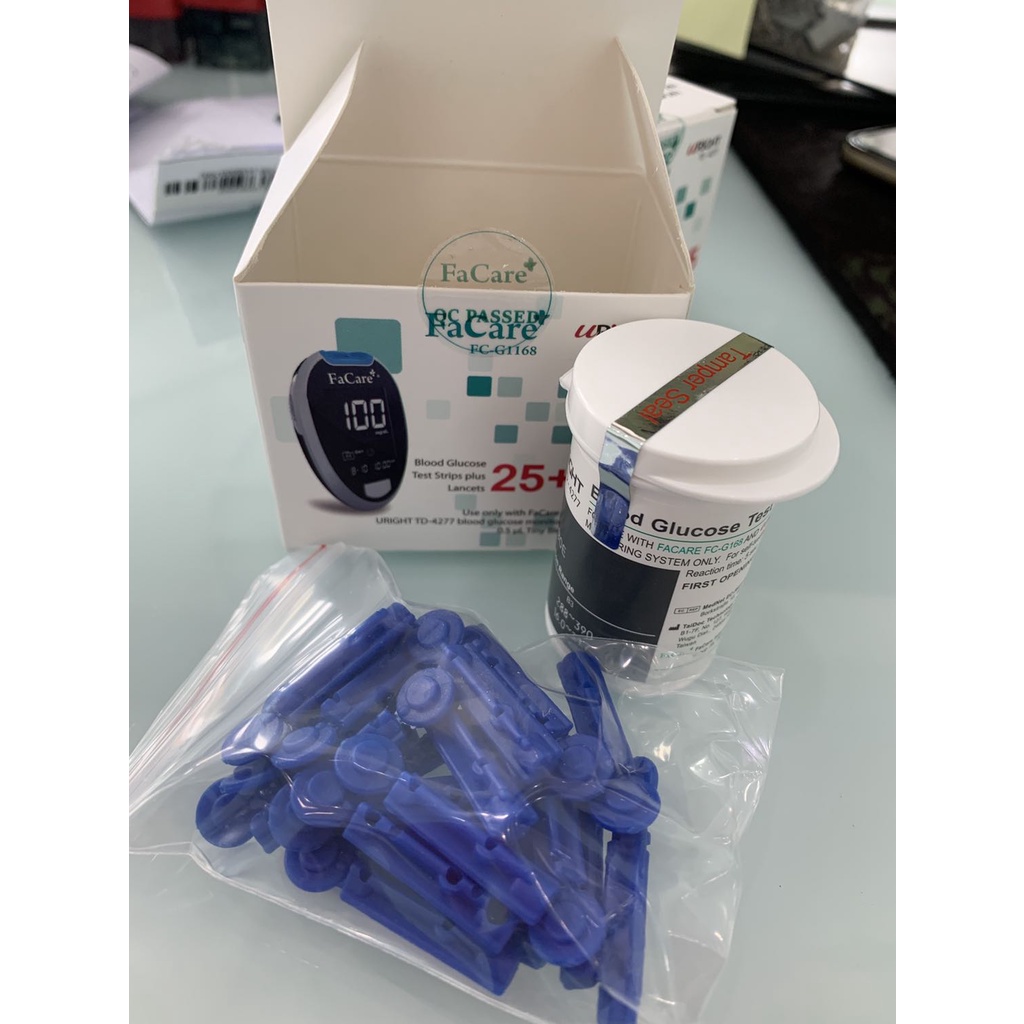 Hộp 25 Que thử đường huyết dành cho máy Facare FC-G168 + Tặng 25 Kim chích máu