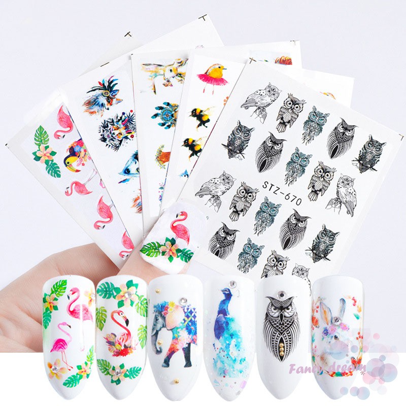 Set 3 tấm ticker dán trang trí móng tay