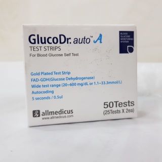 Hộp 2 lọ que thử đường huyết Gluco Dr 50 que thử