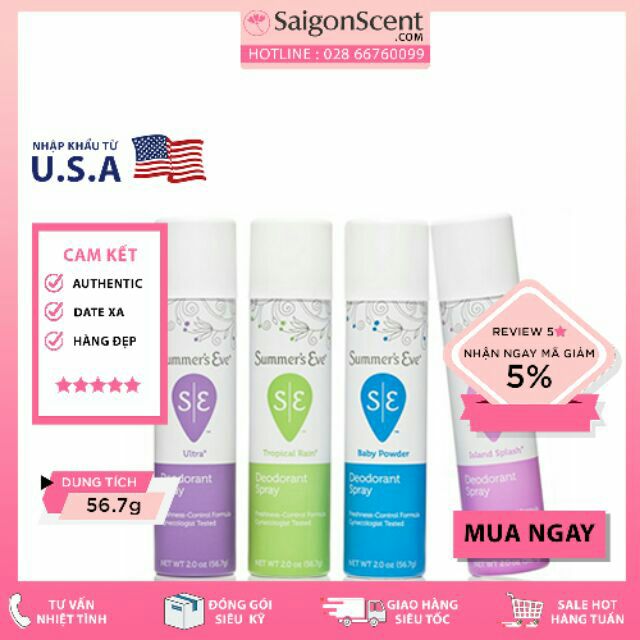 Xịt phụ khoa Summer’s Eve Spray