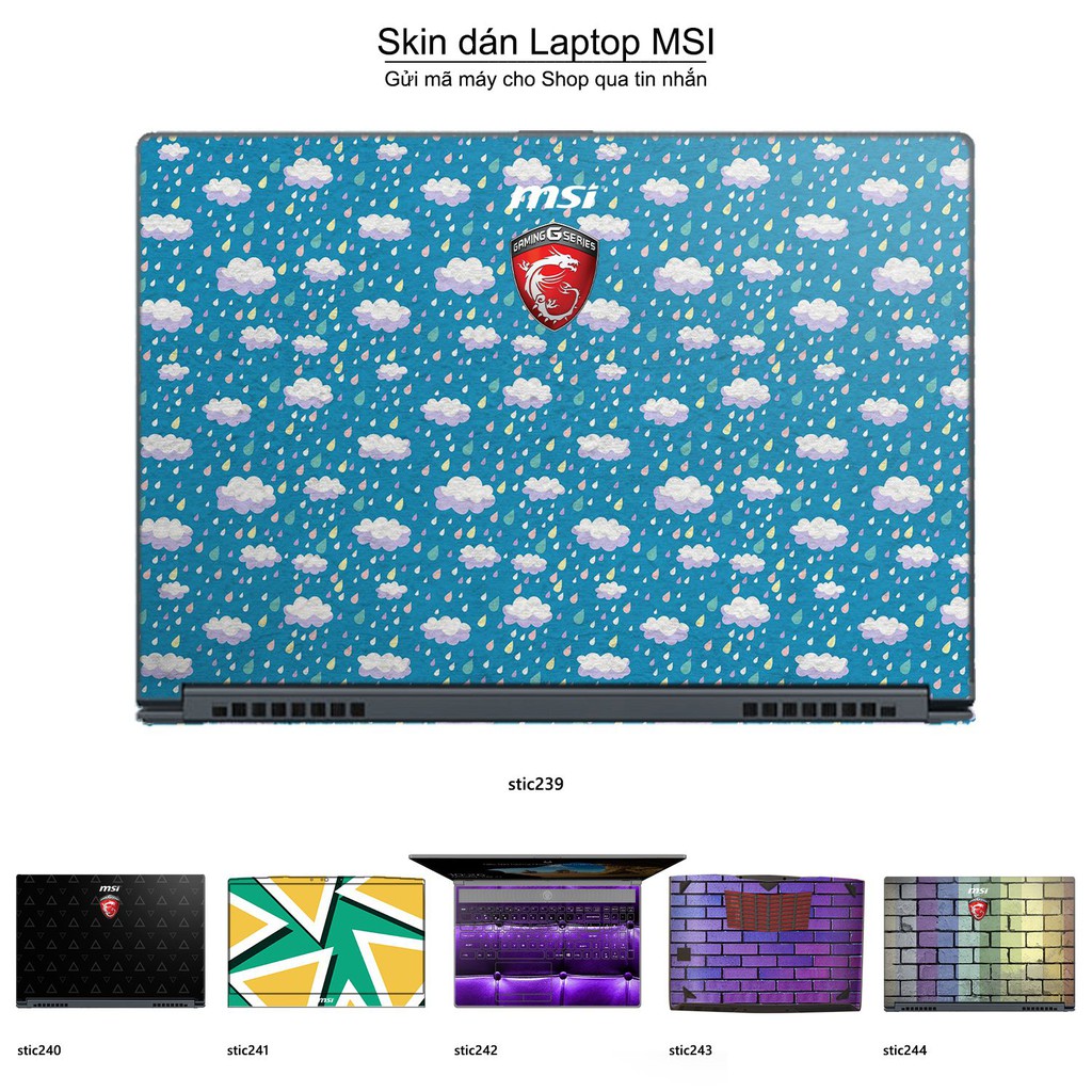 Skin dán Laptop MSI in hình Hoa văn sticker _nhiều mẫu 39 (inbox mã máy cho Shop)