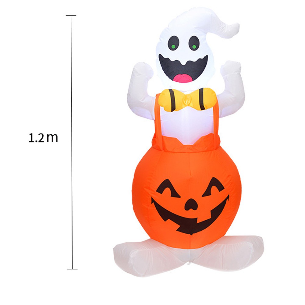 【COD】 Halloween Inflatable Blow up Ghost Pumpkin with LED Light 1.2m for Outdoor Yard Decor