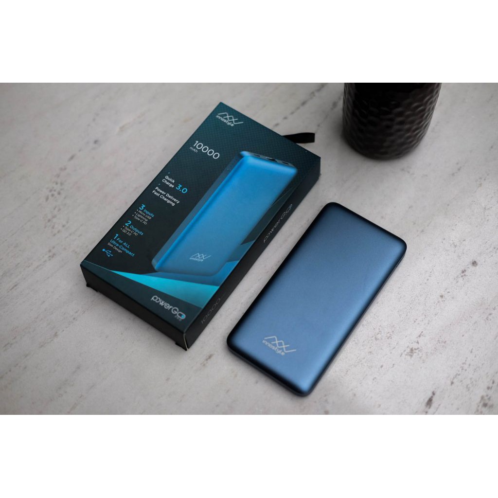 Pin sạc dự phòng INNOSTYLE POWERGO PRO 10000 mA (PD 18W + QC3.0 18W) Blue – IP18PD-BLU - Hàng chính hãng - BH 24 tháng