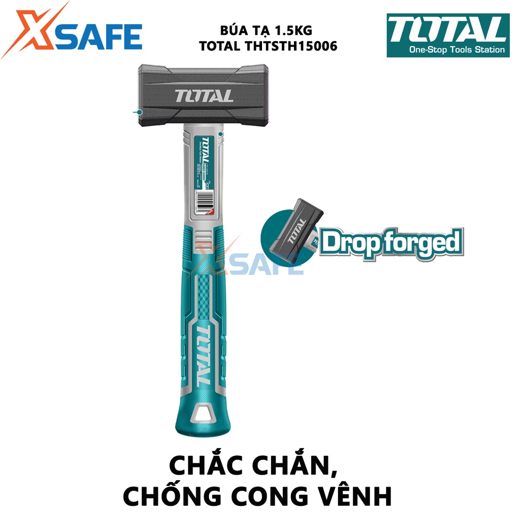 Búa tạ TOTAL THTSTH15006 1500g Búa cầm tay trọng lượng 1500g thép carbon 45# dùng đóng, gõ dụng cụ, gò và tán kim loại