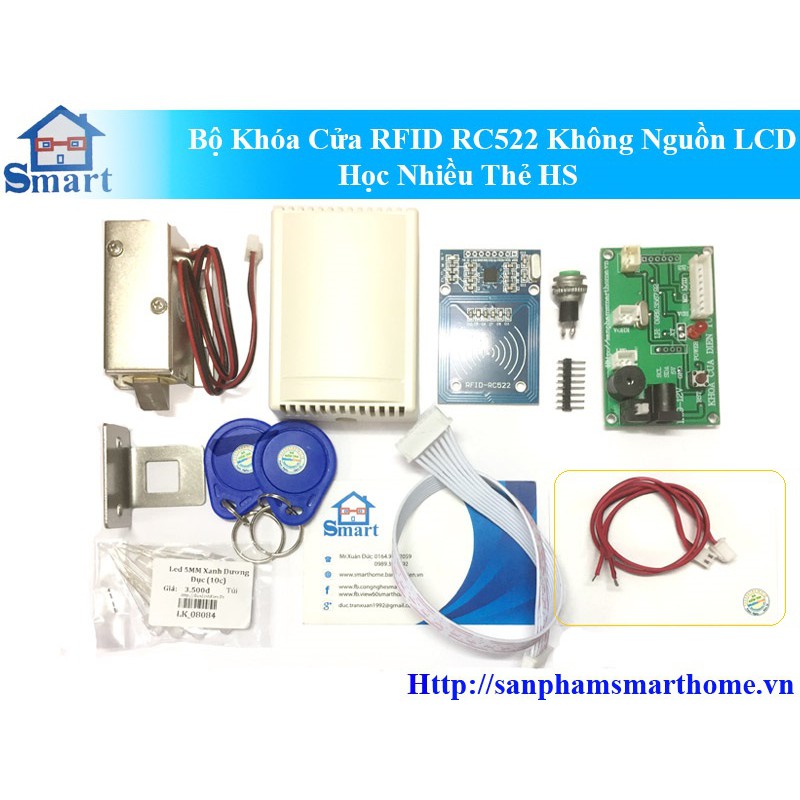 Bộ Khóa Cửa RFID RC522 Không Nguồn LCD Học Nhiều Thẻ