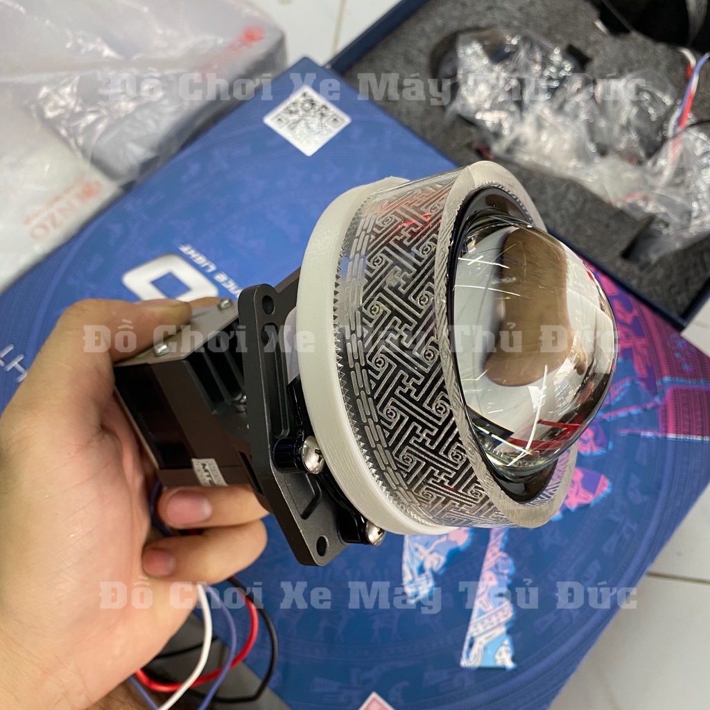 Vòng 3D - BMW Gắn Đèn Bi Cầu led titan back, Gắn Ô tô Xe Máy