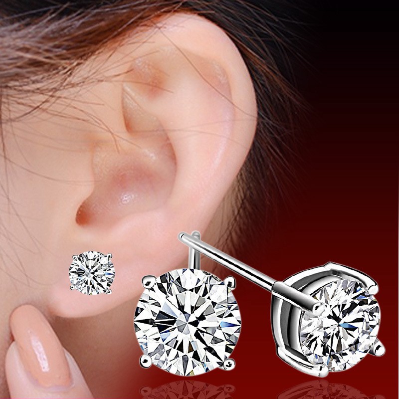 Bông Tai Đính Đá Phong Cách Hàn Quốc Thanh Lịch Thời Trang Cho Nữ