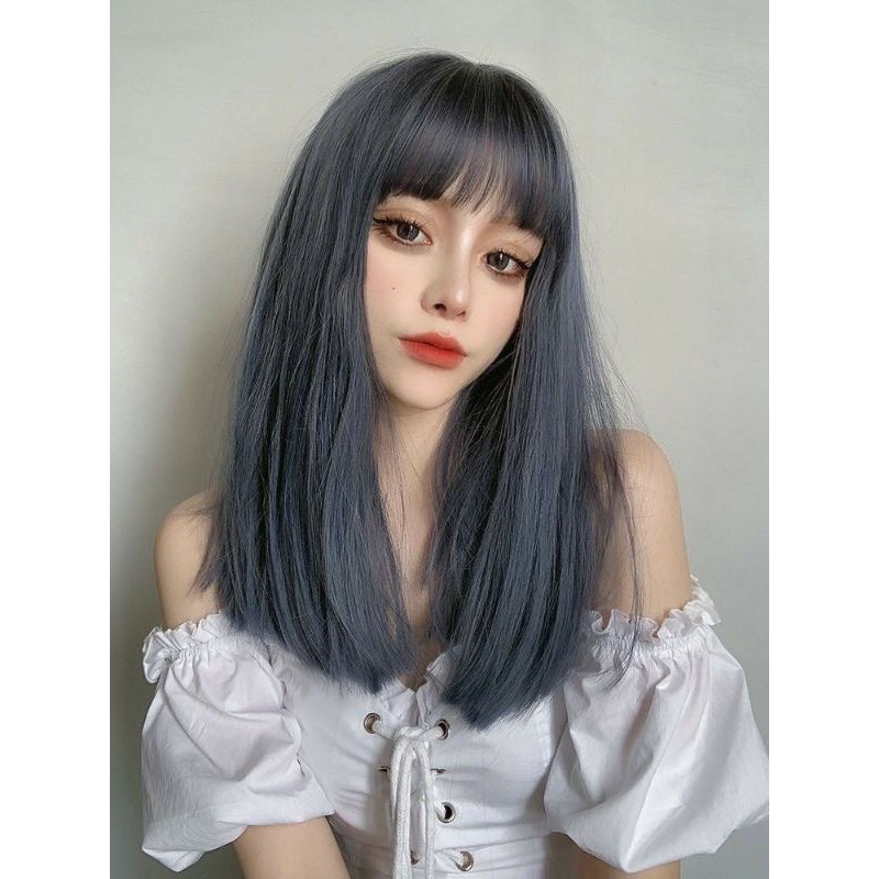 Tóc giả nữ cả đầu 🥰FREESHIP🥰 Tóc giả nguyên đầu thẳng lỡ 40cm siu hót, MS1799