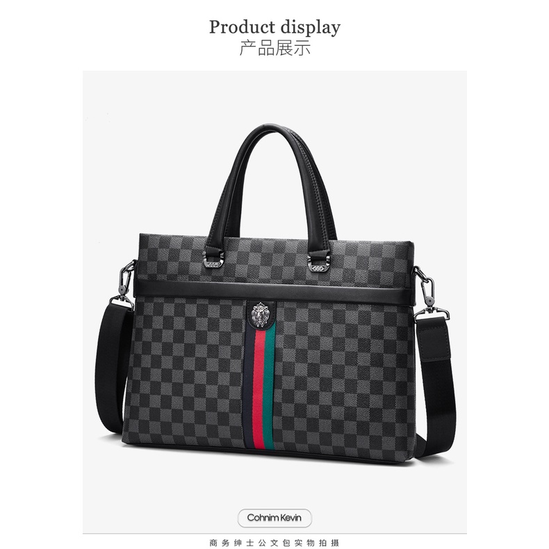 Cohnim Kevin Túi tote công sở da nam chính hãng, Túi đựng máy tính xách tay 14 inch