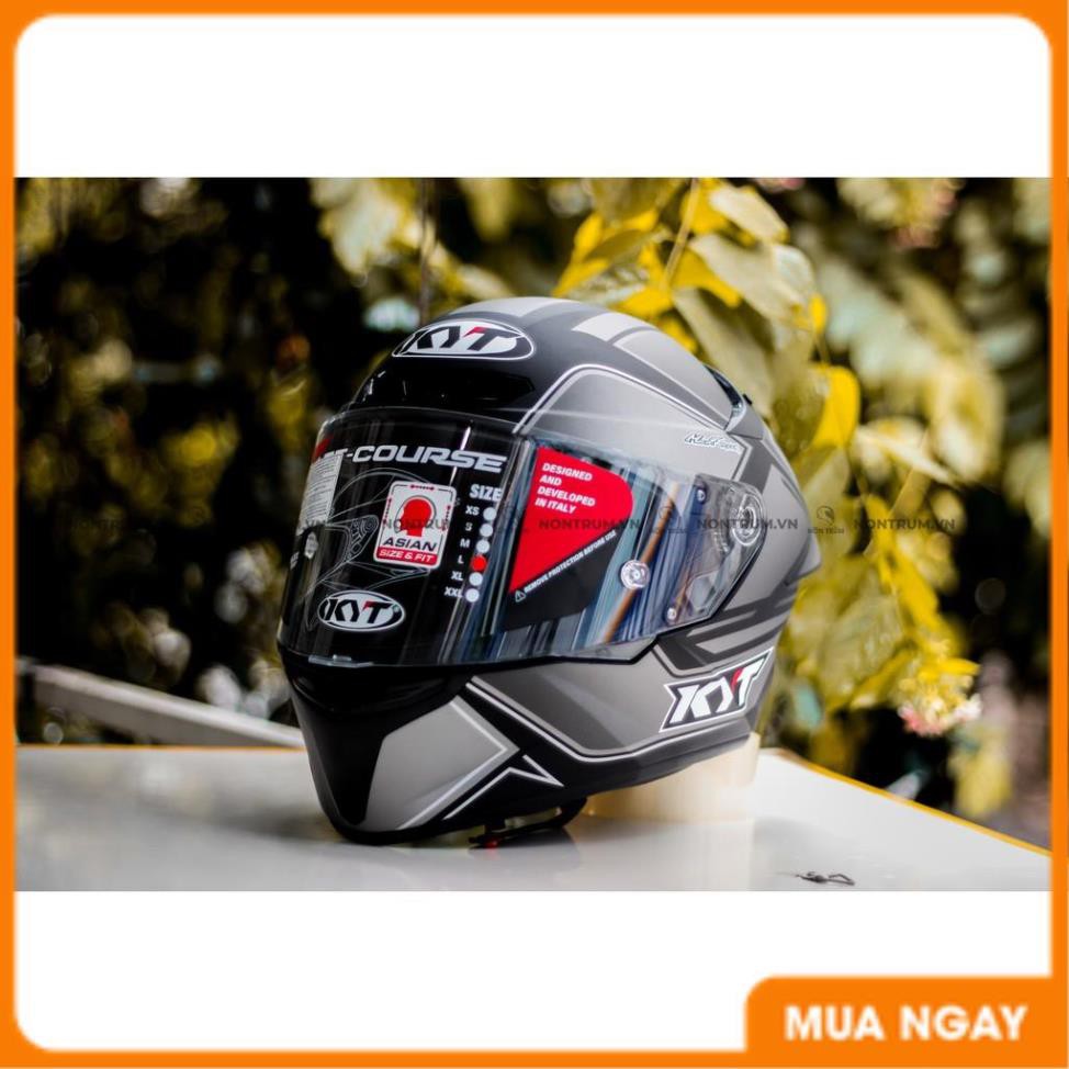 Nón bảo hiểm fullface KYT TT Course tem Tourist xám đen nhám