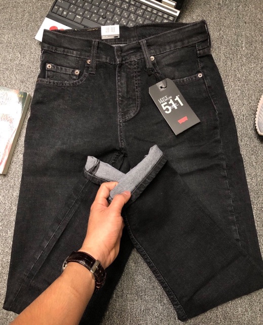 [SALE 33%]-Quần jeans nam VNXk LE.VIS|Quần bò nam đen xám - vải cao cấp co giãn - ống đứng | BigBuy360 - bigbuy360.vn