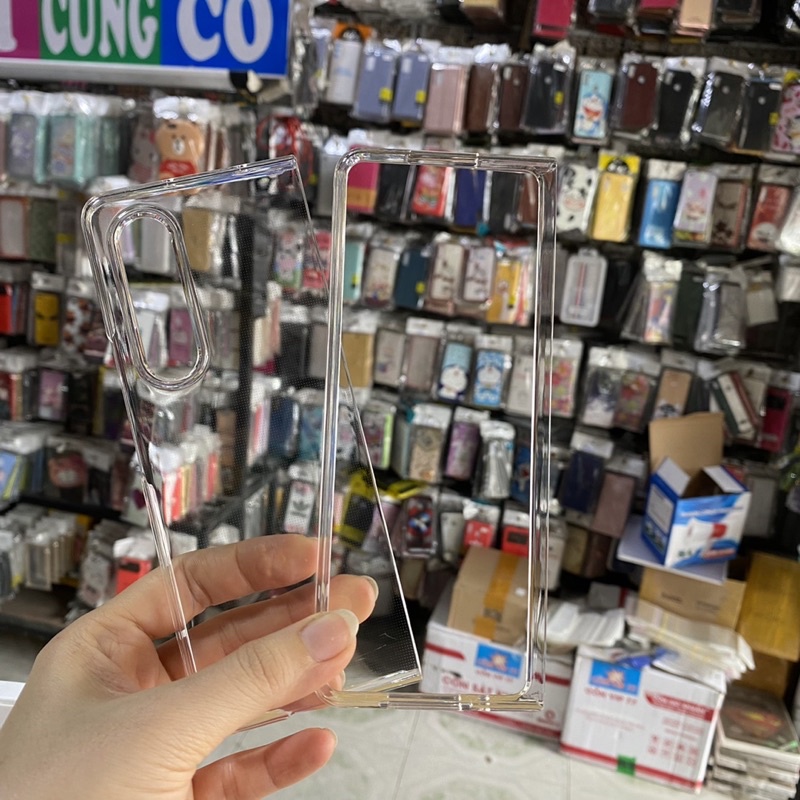 Ốp lưng samsung Z Fold 2 / Z fold 3 cứng trong suốt bóng sịn y hình
